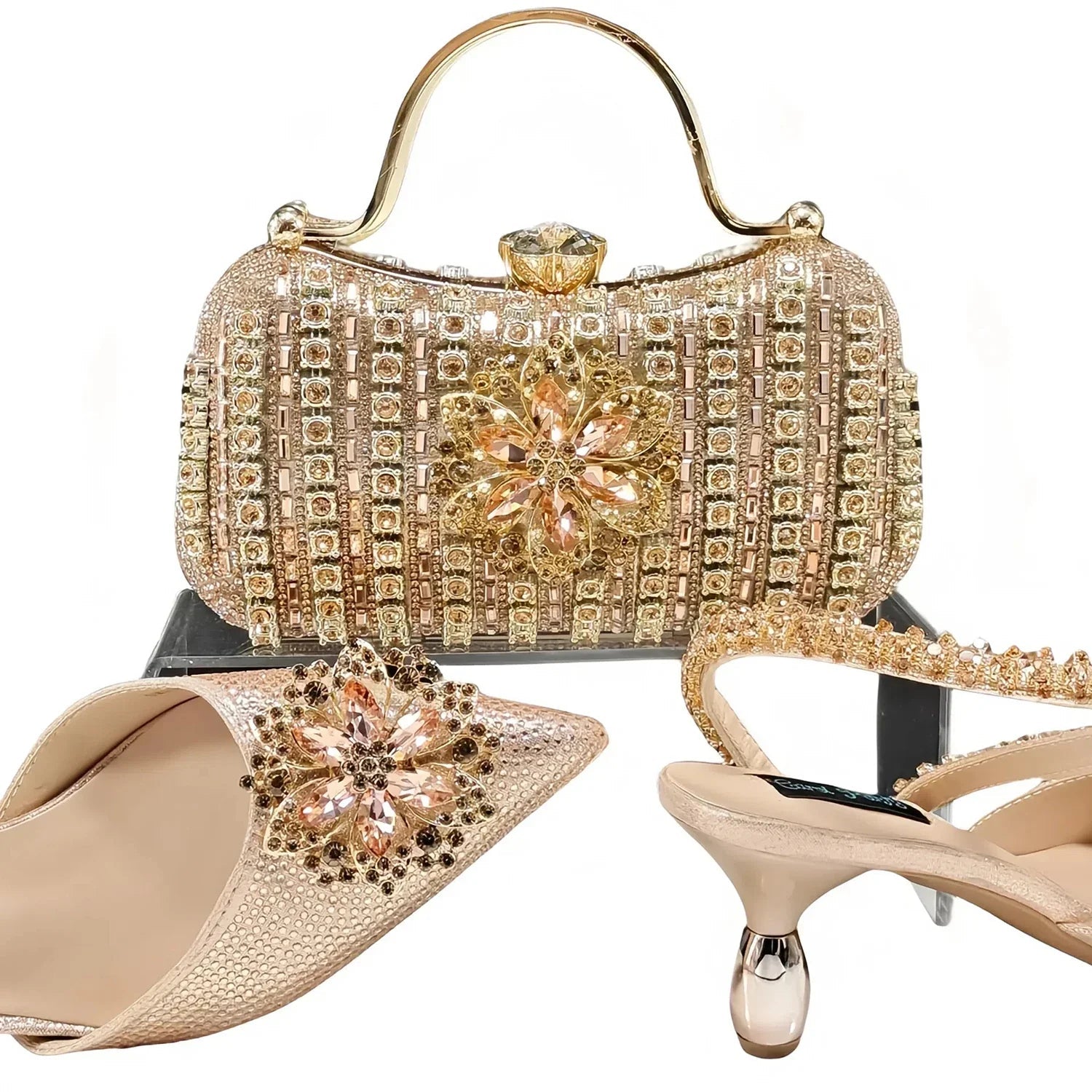 Lastest Italian Ladies Shoes with Matching Bag Set HKK1-62 - Luzilly Bridal & Apparel