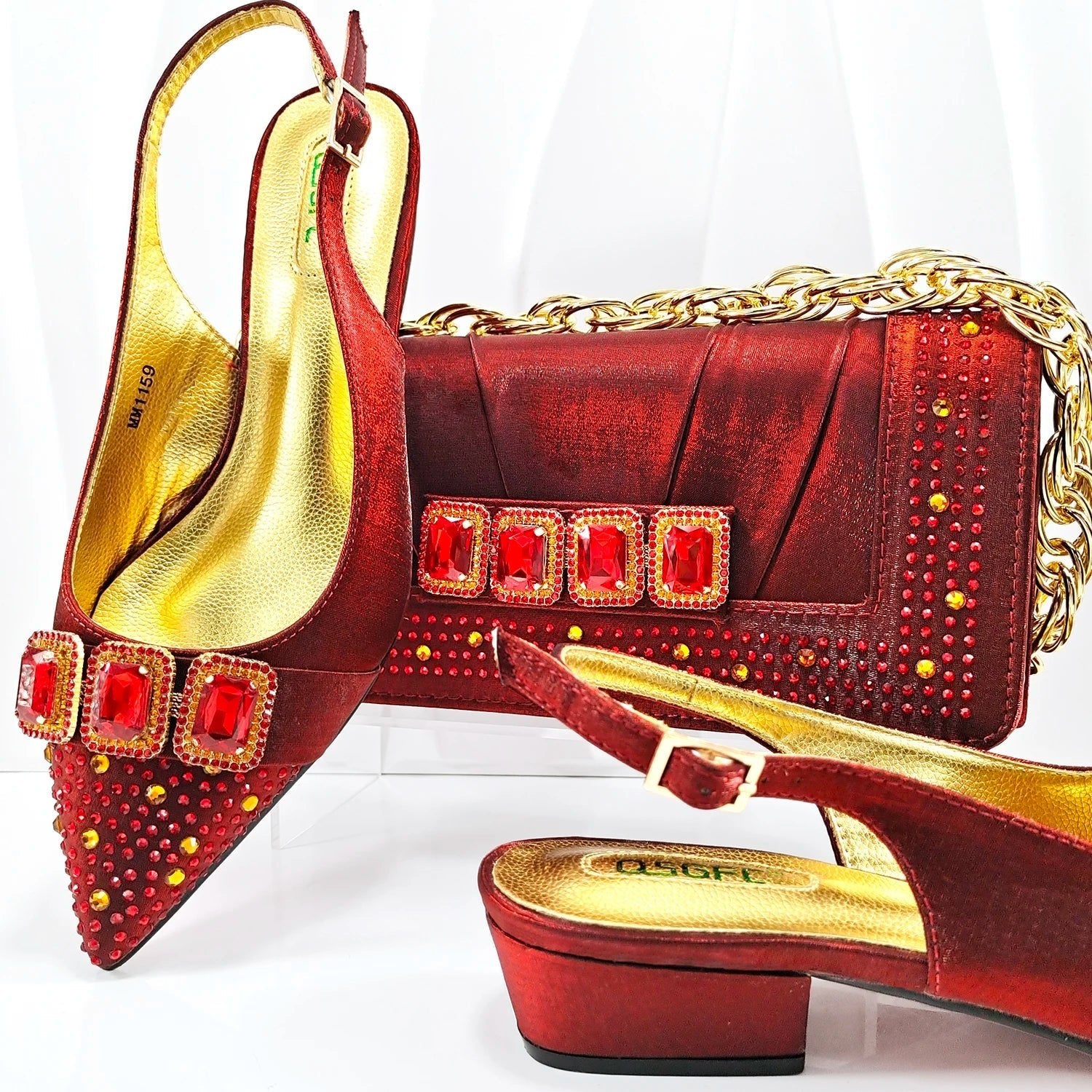 Lastest Italian Style Ladies Shoes with Matching Bag Set HMP1-9 - Luzilly Bridal & Apparel