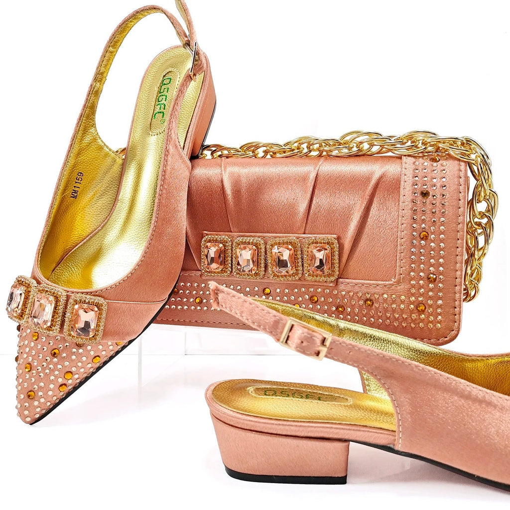 Lastest Italian Style Ladies Shoes with Matching Bag Set HMP1-9 - Luzilly Bridal & Apparel