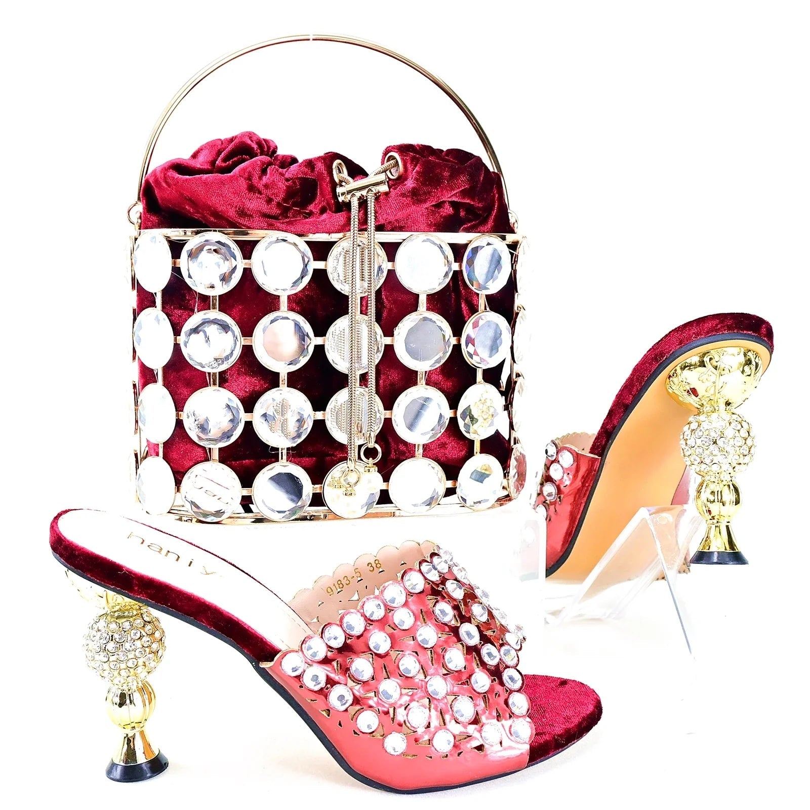 Lastest Italian Style Ladies Shoes with Matching Bag Set HRT1-26 - Luzilly Bridal & Apparel