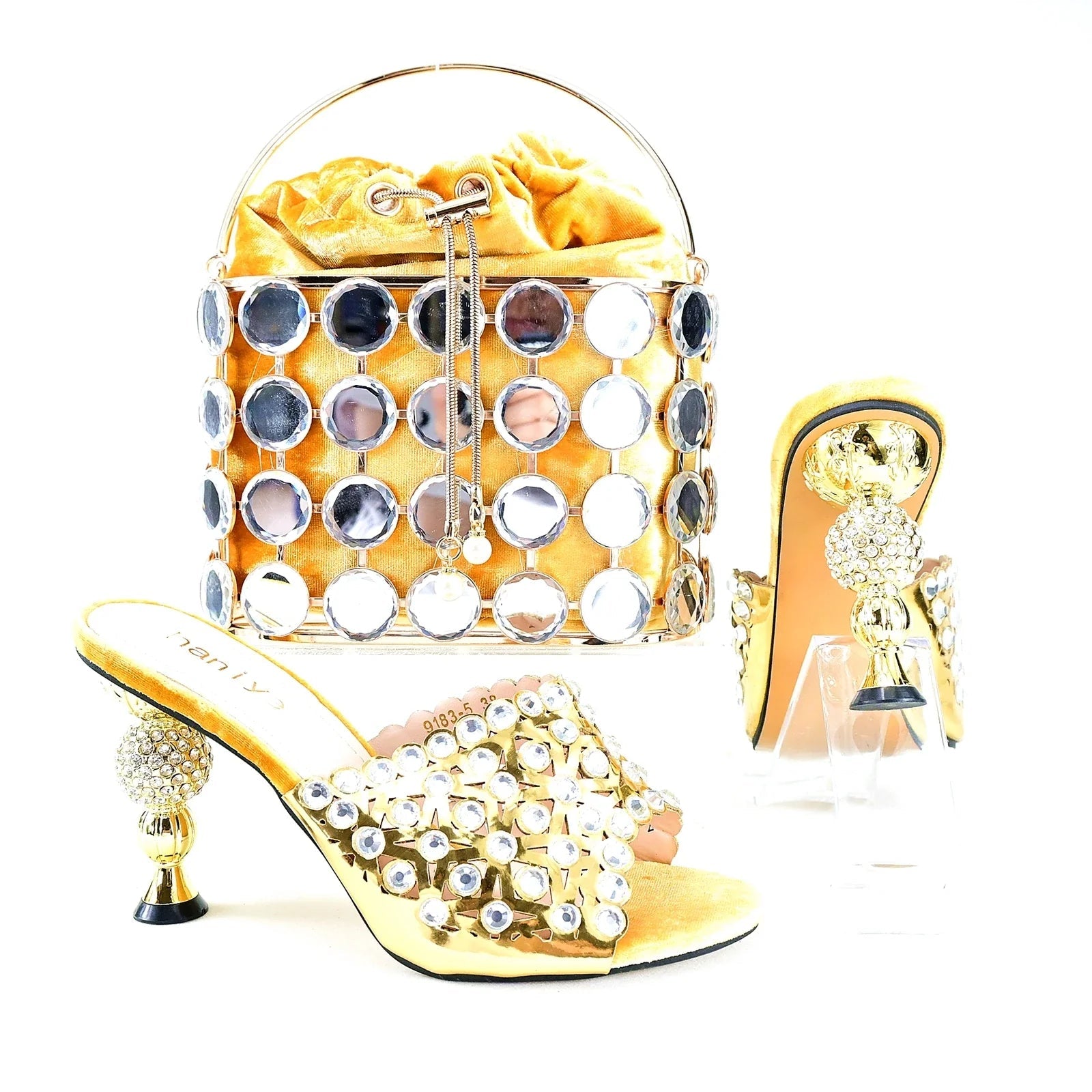 Lastest Italian Style Ladies Shoes with Matching Bag Set HRT1-26 - Luzilly Bridal & Apparel