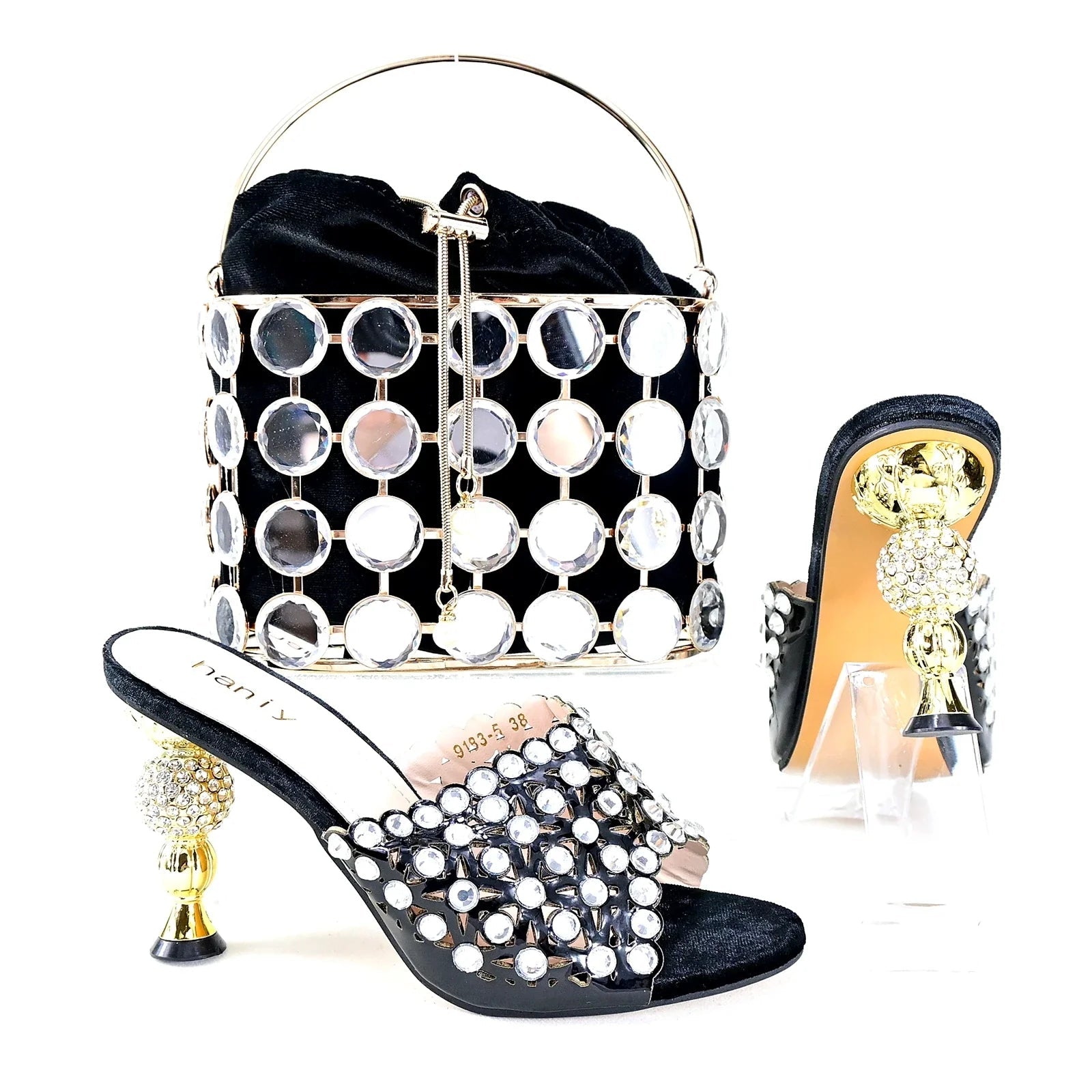 Lastest Italian Style Ladies Shoes with Matching Bag Set HRT1-26 - Luzilly Bridal & Apparel