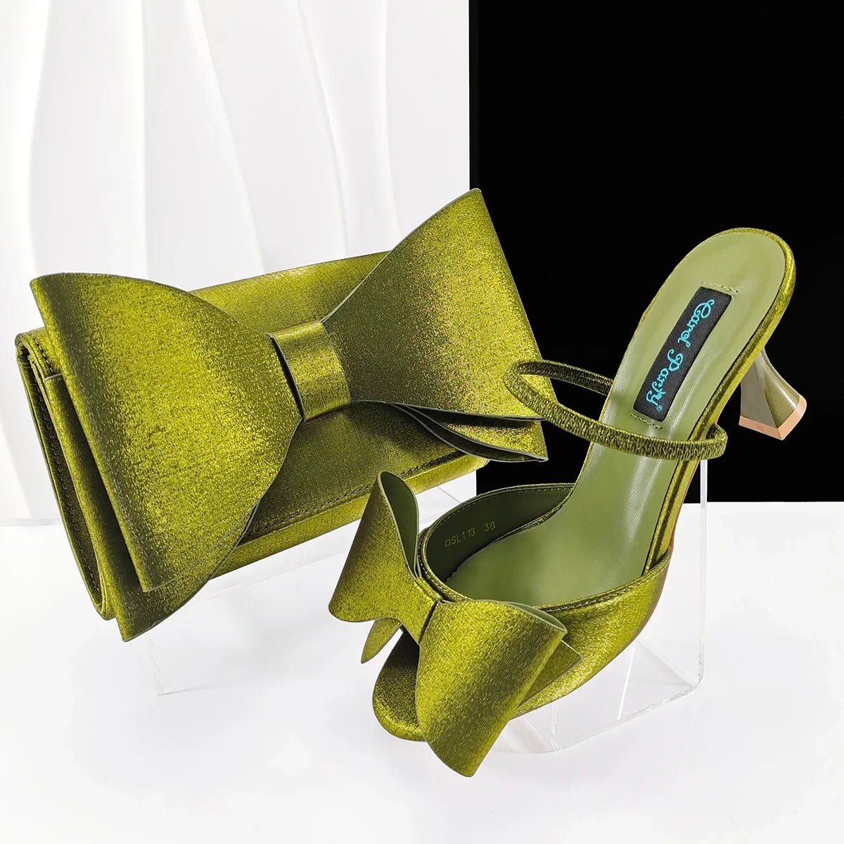 Lastest Italian Style Ladies Shoes with Matching Bag Set HVB1-1 - Luzilly Bridal & Apparel