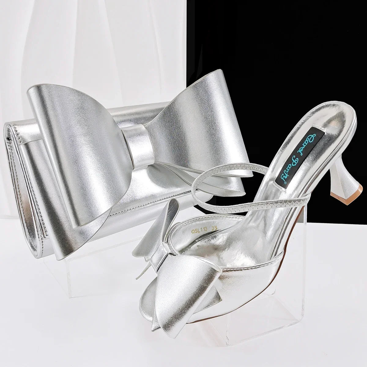 Lastest Italian Style Ladies Shoes with Matching Bag Set HVB1-1 - Luzilly Bridal & Apparel