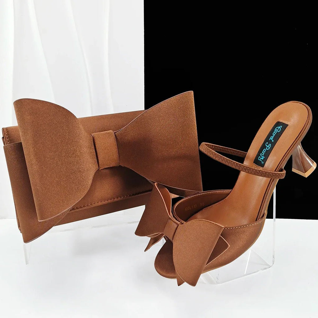 Lastest Italian Style Ladies Shoes with Matching Bag Set HVB1-1 - Luzilly Bridal & Apparel