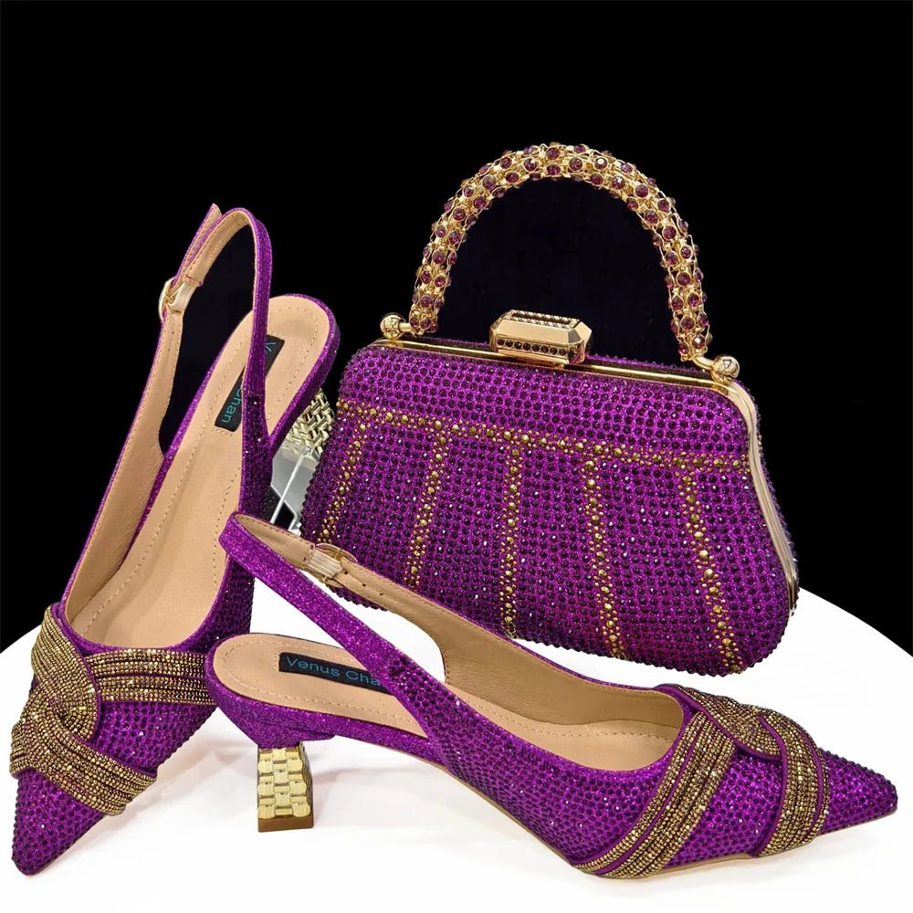 Lastest Italian Style Shoes with Matching Bag Set ED1290 - Luzilly Bridal & Apparel