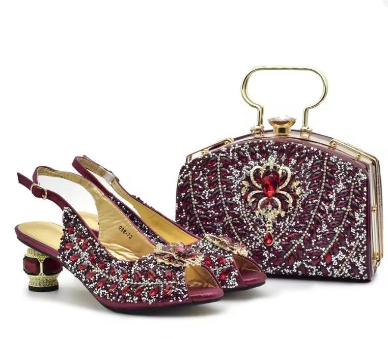 Latest Italian Shoes and Matching Bag Set ED201 - Luzilly Bridal & Apparel