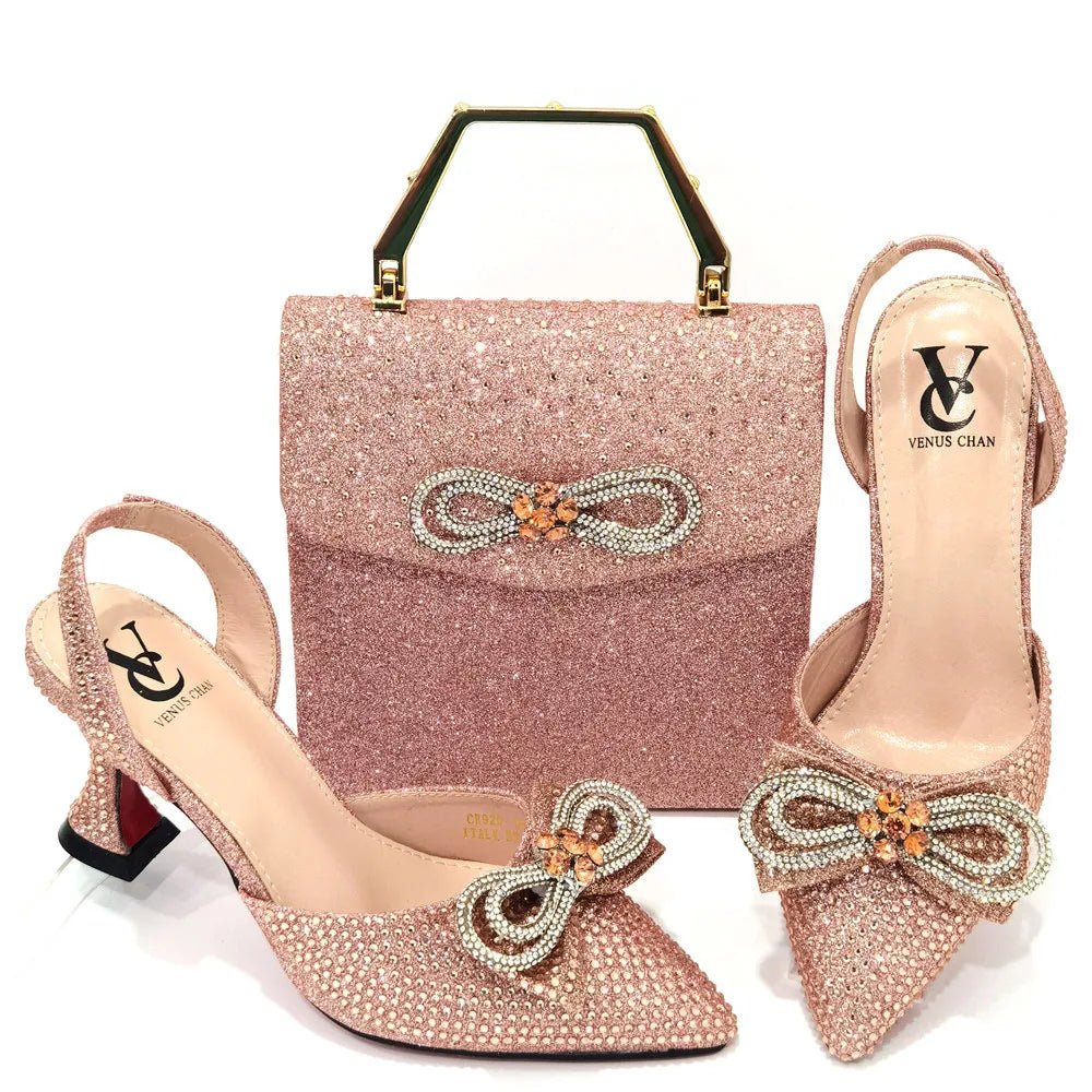 Latest Ladies Shoes and Matching Bag Set ED1-9 - Luzilly Bridal & Apparel