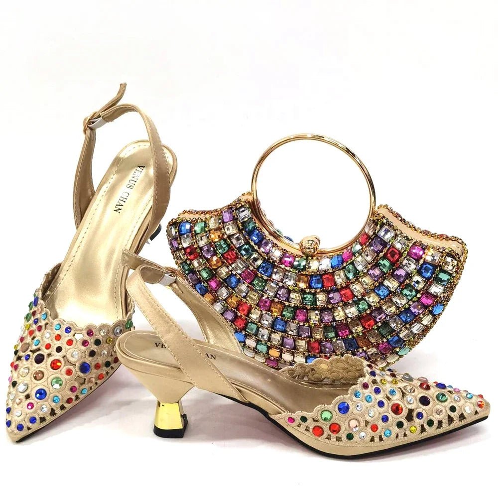 Latest Luxury Pattern Ladies Shoes And Bag Set ED215 - Luzilly Bridal & Apparel