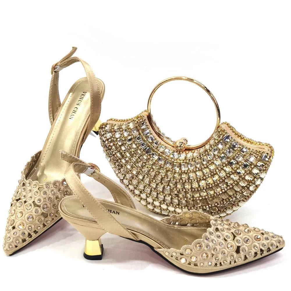Latest Luxury Pattern Ladies Shoes And Bag Set ED215 - Luzilly Bridal & Apparel