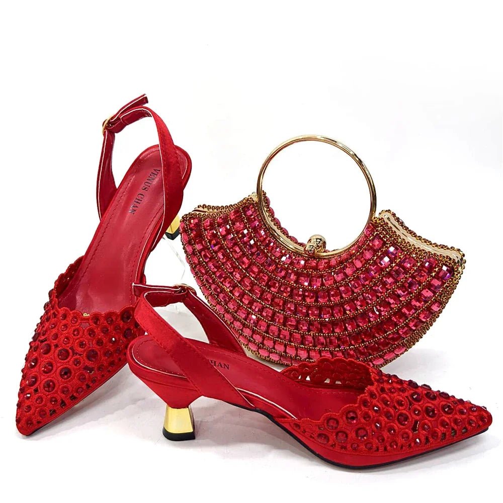 Latest Luxury Pattern Ladies Shoes And Bag Set ED215 - Luzilly Bridal & Apparel