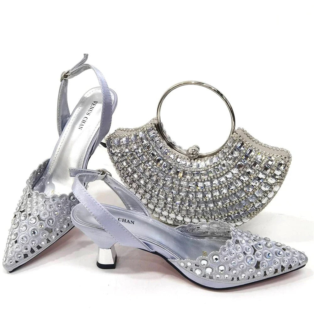 Latest Luxury Pattern Ladies Shoes And Bag Set ED215 - Luzilly Bridal & Apparel