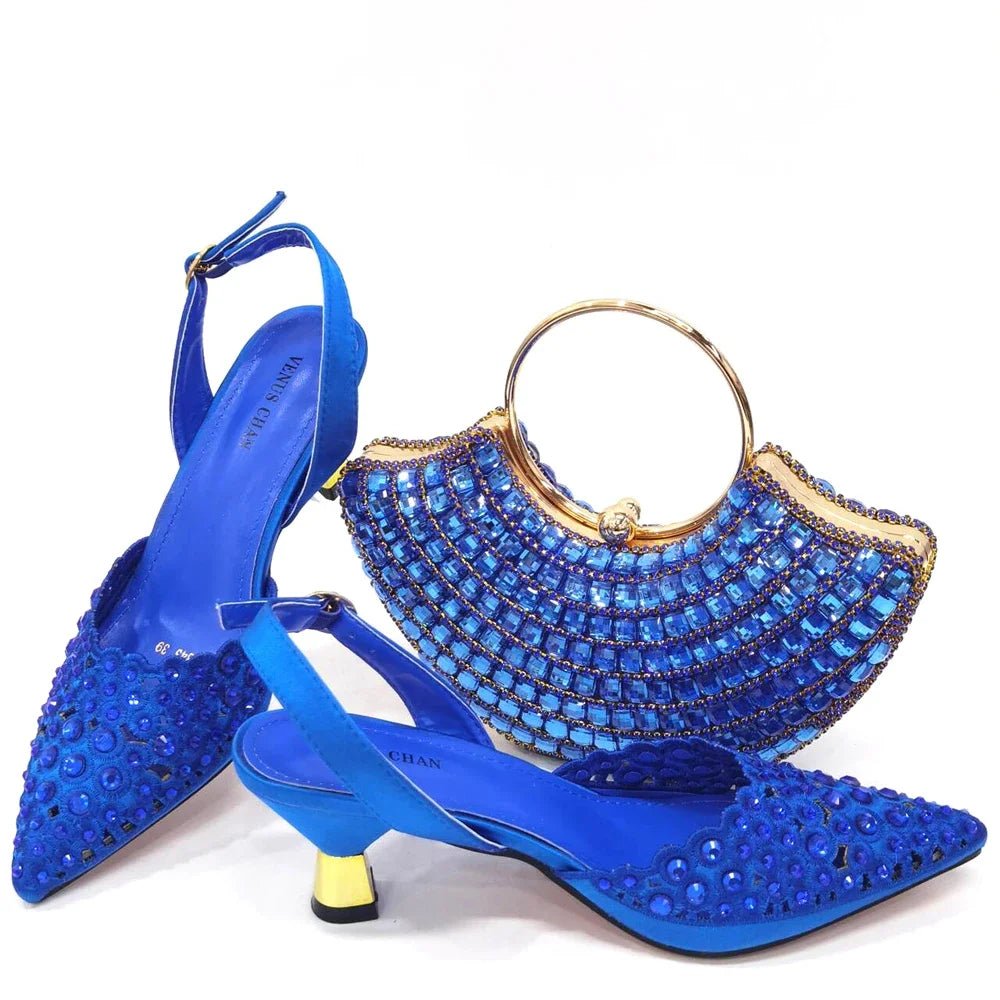 Latest Luxury Pattern Ladies Shoes And Bag Set ED215 - Luzilly Bridal & Apparel