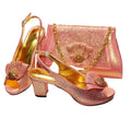 Latest Peep Toe Shoes Matching Bag Set For Wedding Party ED432 - Luzilly Bridal & Apparel