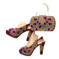 Latest Peep Toe Women's Shoes & Bag Set FGTY67 - Luzilly Bridal & Apparel