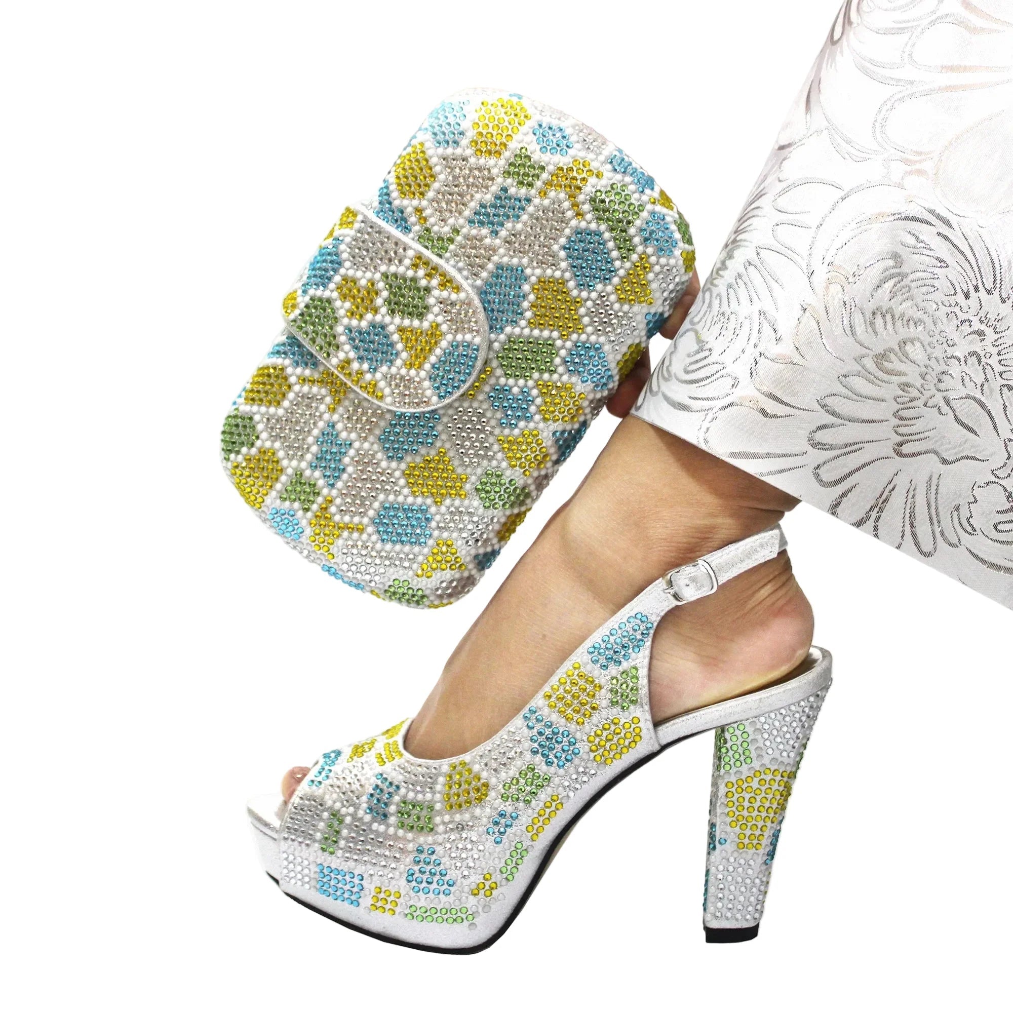 Latest Peep Toe Women's Shoes & Bag Set FGTY67 - Luzilly Bridal & Apparel