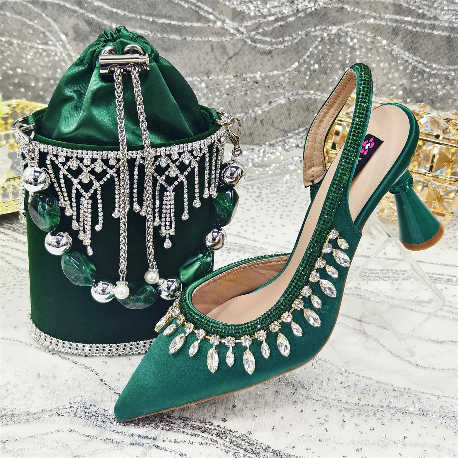 Latest Women Heels Shoes and Bags Set - ED-67 - Luzilly Bridal & Apparel