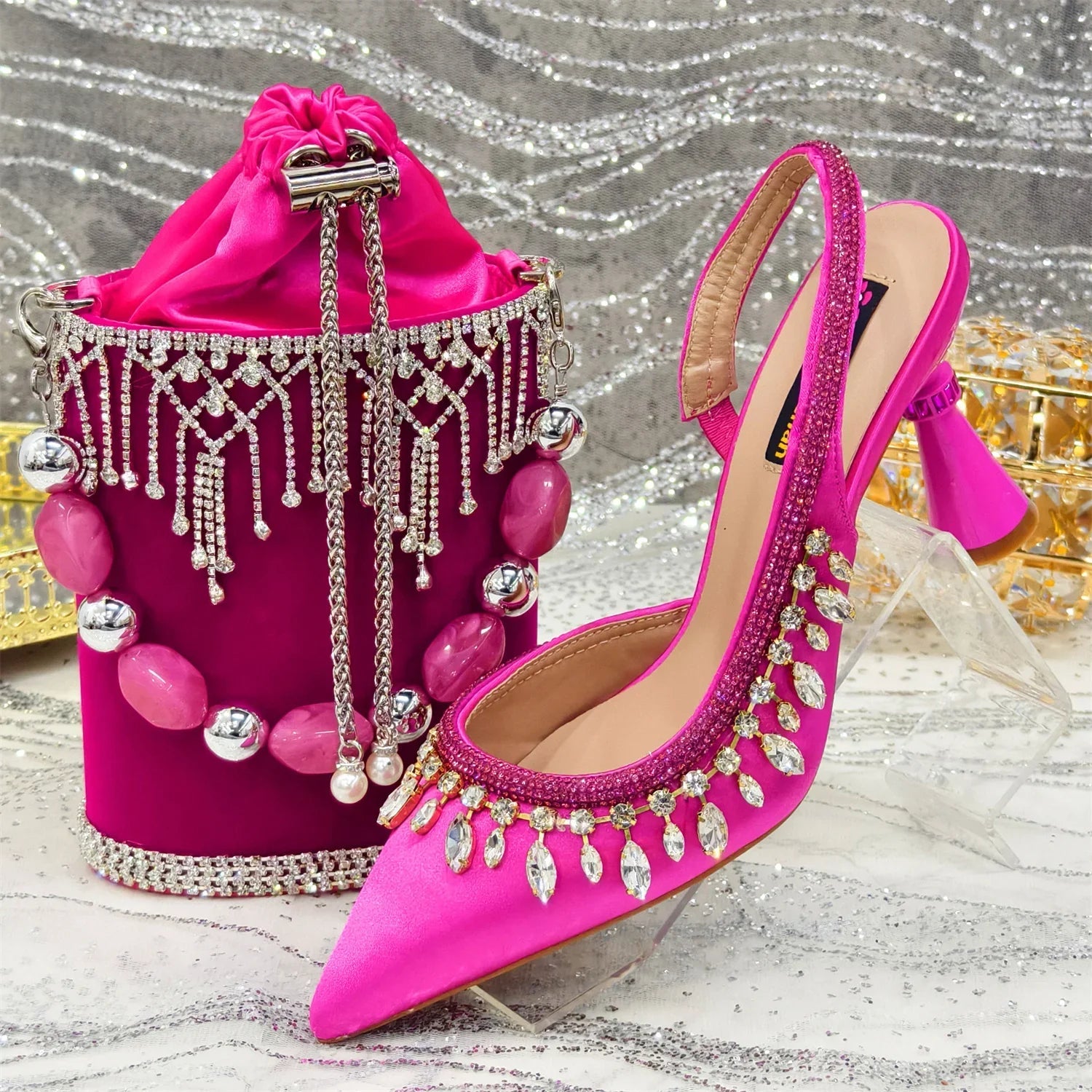 Latest Women Heels Shoes and Bags Set - ED-67 - Luzilly Bridal & Apparel