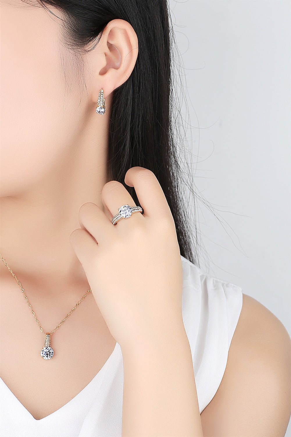 Layered Bridal Necklace & Earring Set - Luzilly Bridal & Apparel