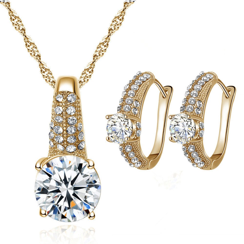 Layered Bridal Necklace & Earring Set - Luzilly Bridal & Apparel
