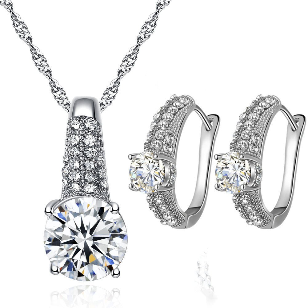 Layered Bridal Necklace & Earring Set - Luzilly Bridal & Apparel
