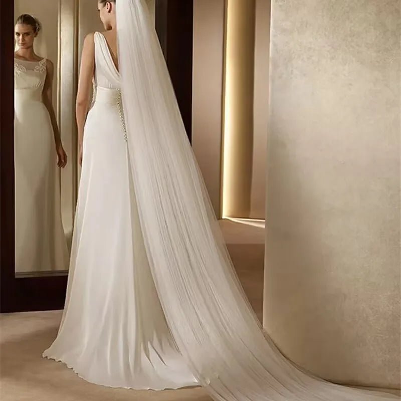 Layered Cathedral Wedding Veil with Comb - Luzilly Bridal & Apparel