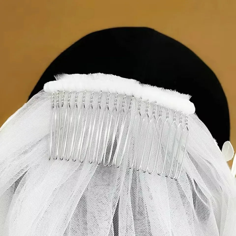 Layered Cathedral Wedding Veil with Comb - Luzilly Bridal & Apparel