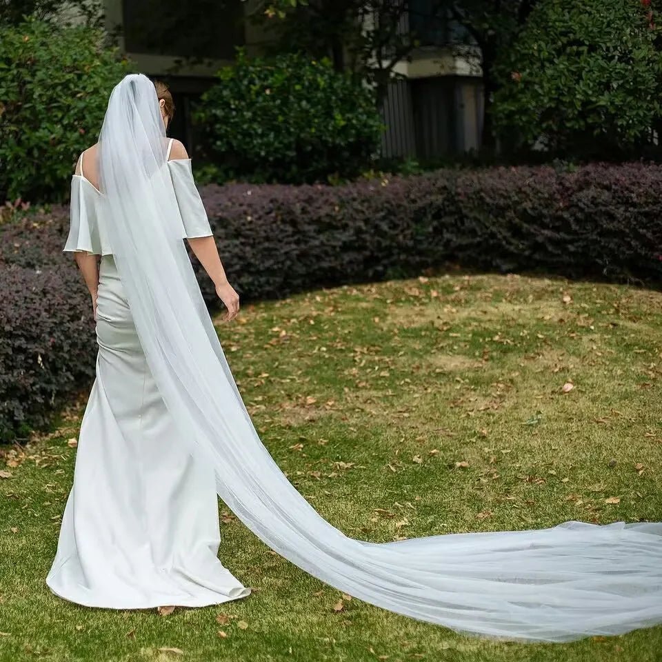 Layered Cathedral Wedding Veil with Comb - Luzilly Bridal & Apparel
