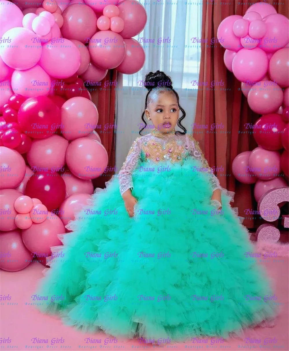 Layered Tulle Sequin Flower Girl Gown - Luzilly Bridal & Apparel