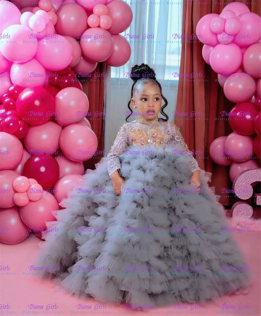 Layered Tulle Sequin Flower Girl Gown - Luzilly Bridal & Apparel