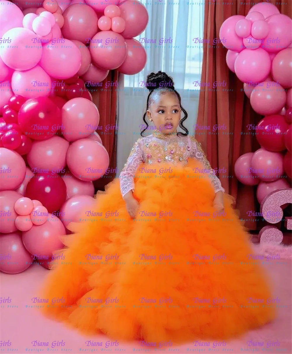 Layered Tulle Sequin Flower Girl Gown - Luzilly Bridal & Apparel