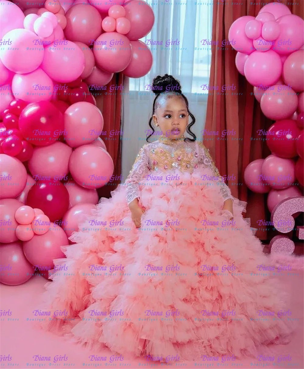 Layered Tulle Sequin Flower Girl Gown - Luzilly Bridal & Apparel