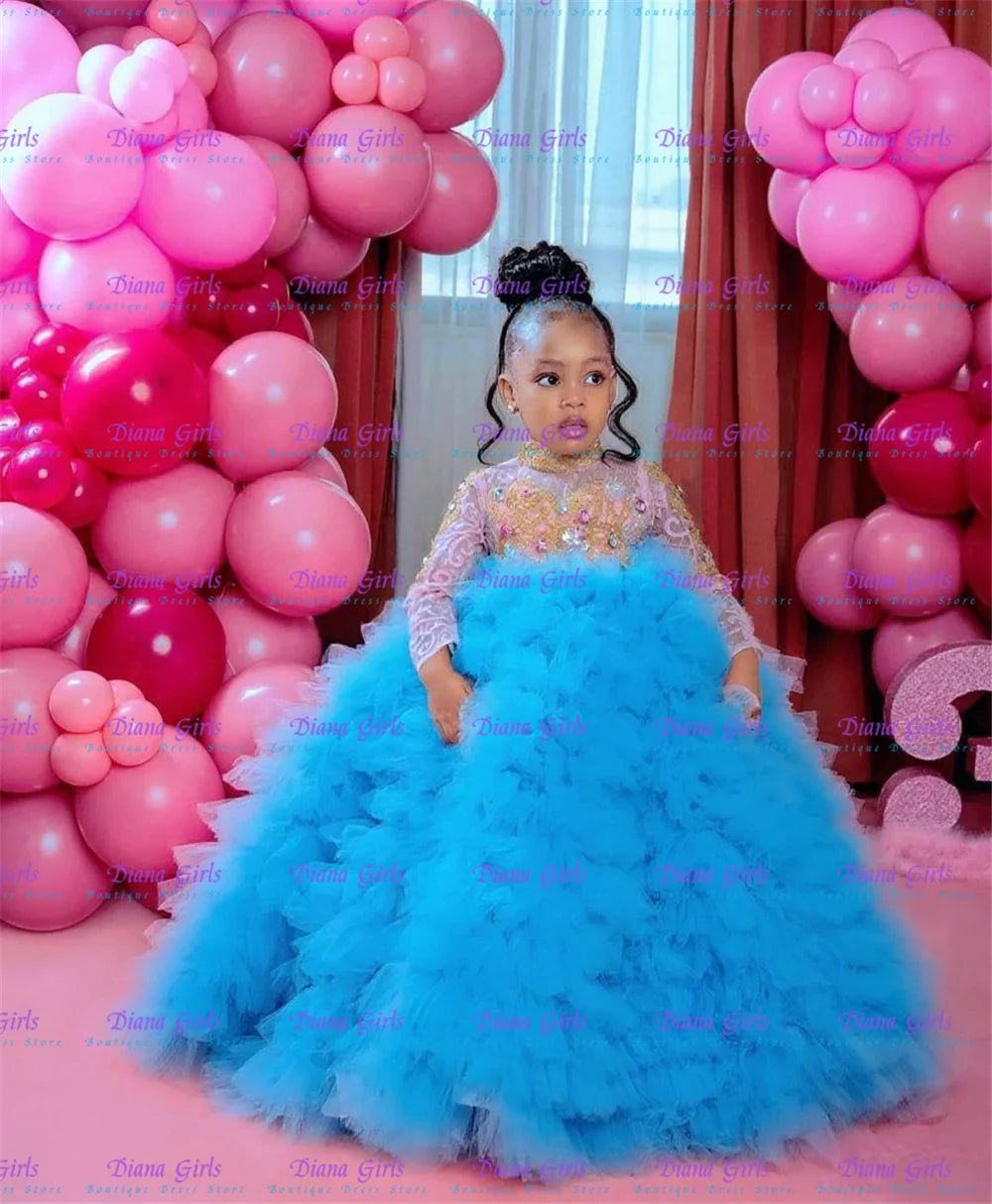 Layered Tulle Sequin Flower Girl Gown - Luzilly Bridal & Apparel