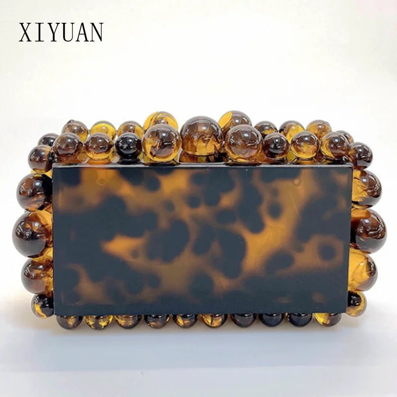 Leopard Acrylic Box Evening Clutch - Luzilly Bridal & Apparel