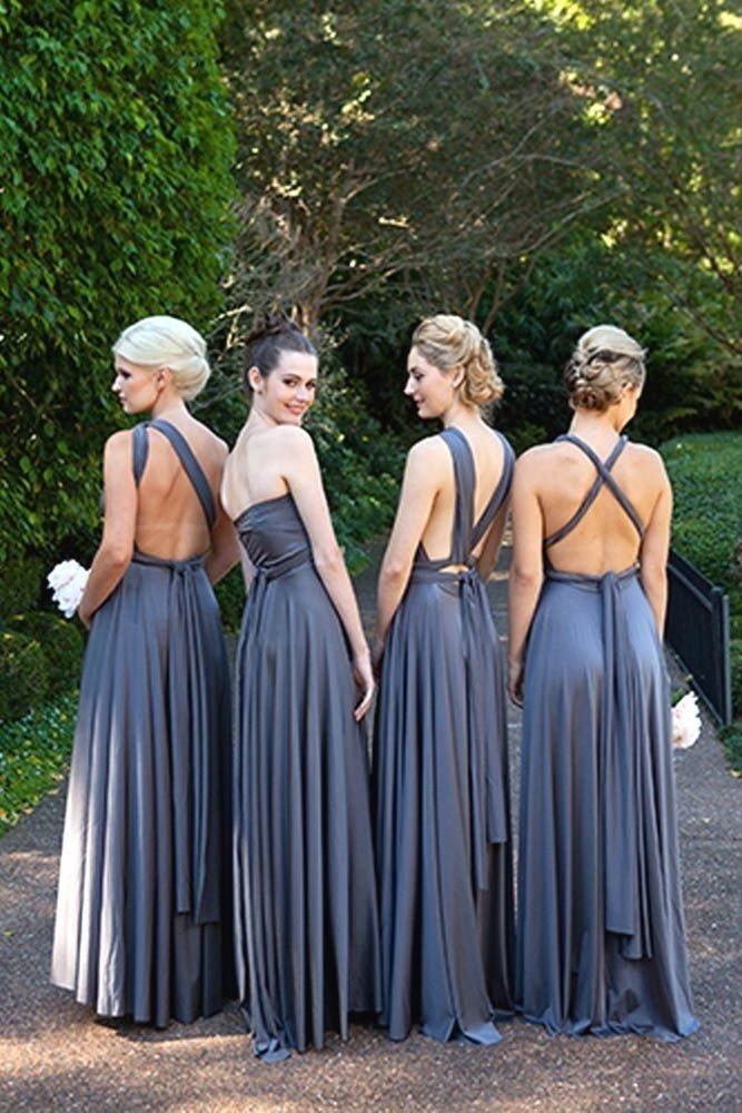 Light Blue Bridesmaid Dresses Country Beach Wedding Dress - Luzilly Bridal & Apparel