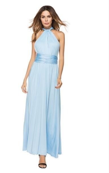 Light Blue Bridesmaid Dresses Country Beach Wedding Dress - Luzilly Bridal & Apparel
