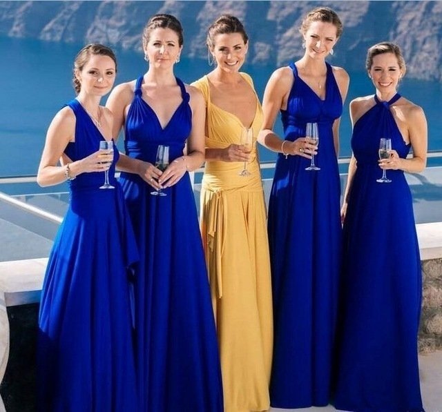 Light Blue Bridesmaid Dresses Country Beach Wedding Dress - Luzilly Bridal & Apparel