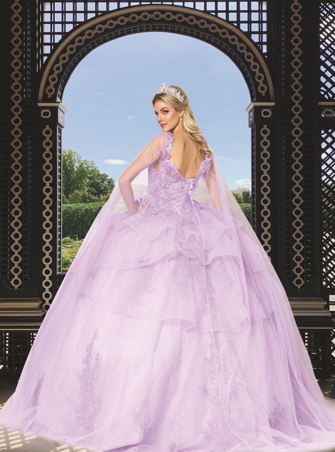 Lilac Butterfly Tulle Quinceañera Ball Gown - Luzilly Bridal & Apparel