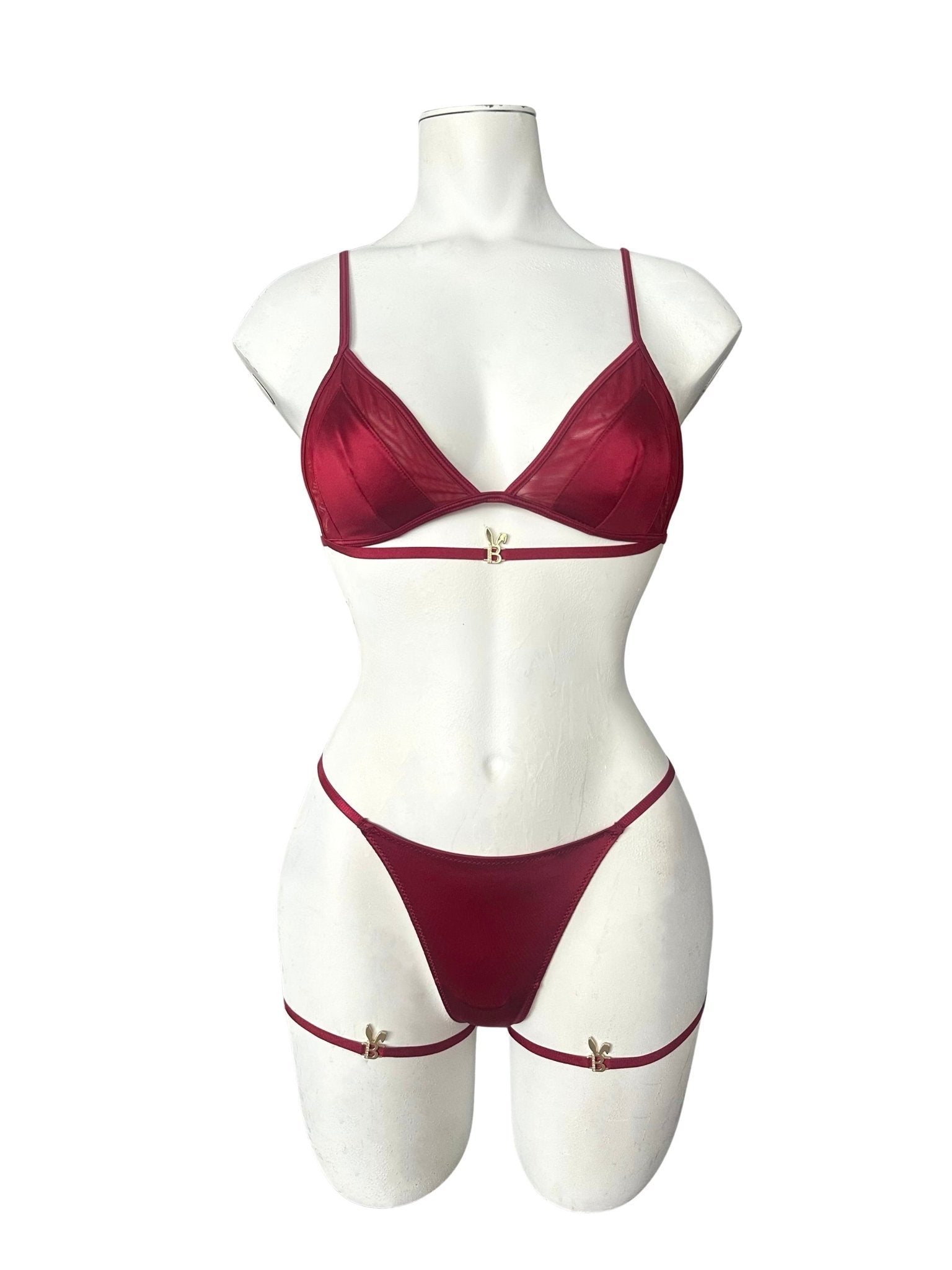 LINGERIE SET IN RED WINE - Luzilly Bridal & Apparel