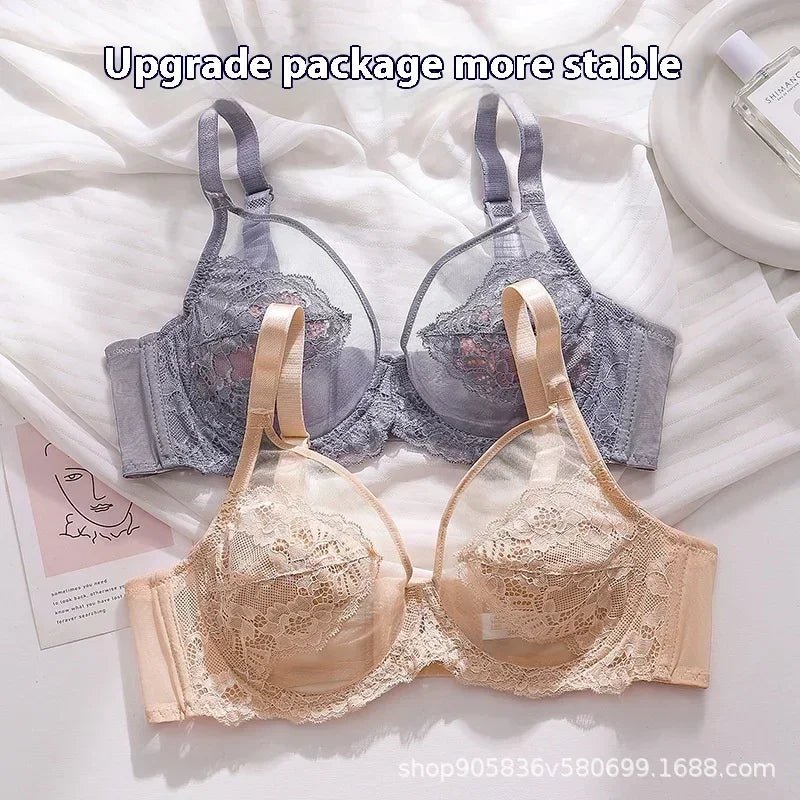 Lingerie Women's Thin BrasLace Full Cup BrasBeautifully Embroidered BrasAnti-SaggingUltra-Thin Bras - Luzilly Bridal & Apparel