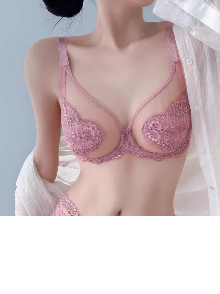 Lingerie Women's Thin BrasLace Full Cup BrasBeautifully Embroidered BrasAnti-SaggingUltra-Thin Bras - Luzilly Bridal & Apparel