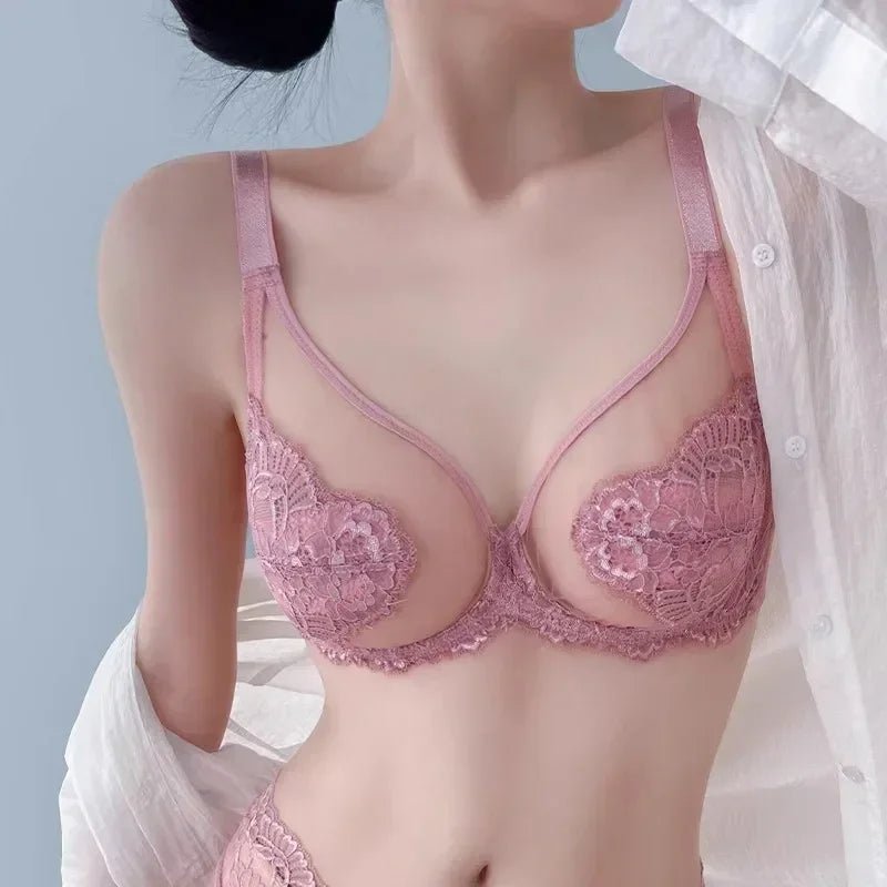 Lingerie Women's Thin BrasLace Full Cup BrasBeautifully Embroidered BrasAnti-SaggingUltra-Thin Bras - Luzilly Bridal & Apparel
