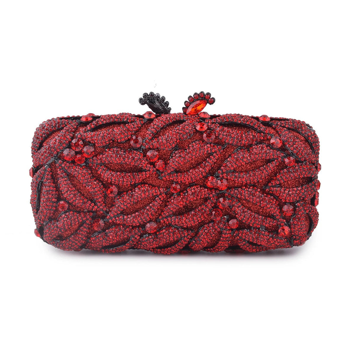 Lips-Shaped Crystal Minaudière Clutch - Luzilly Bridal & Apparel