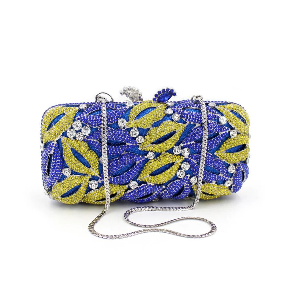Lips-Shaped Crystal Minaudière Clutch - Luzilly Bridal & Apparel
