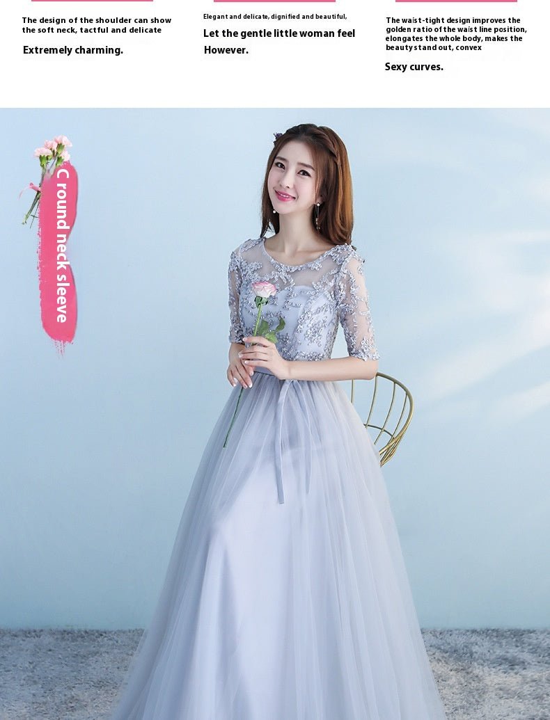 Long Bridesmaid Blue Wedding Dress Girlfriends Party Dress - Luzilly Bridal & Apparel