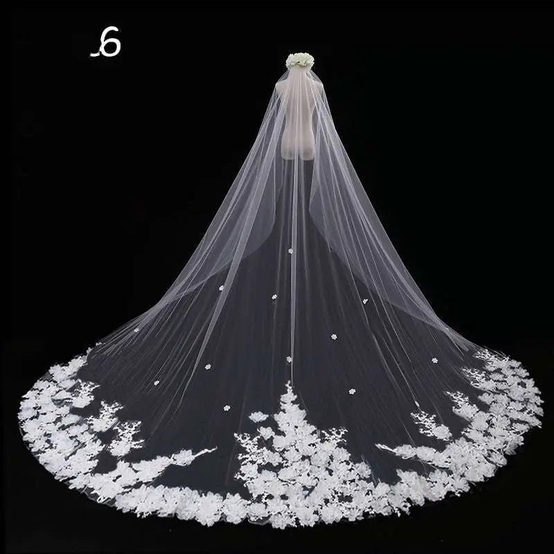 Long Lace Wedding Veil, Wide Style - Luzilly Bridal & Apparel