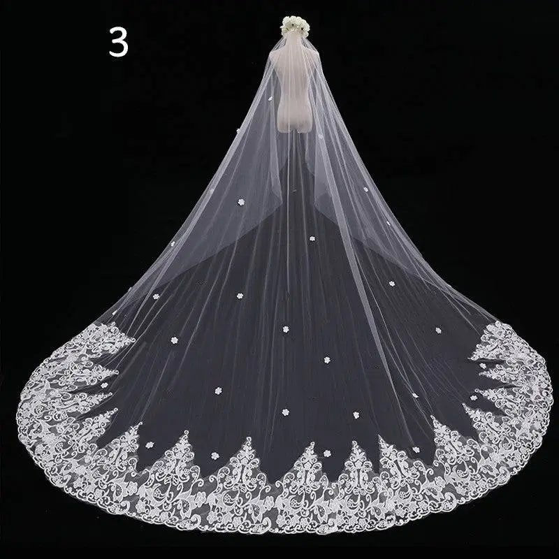 Long Lace Wedding Veil, Wide Style - Luzilly Bridal & Apparel