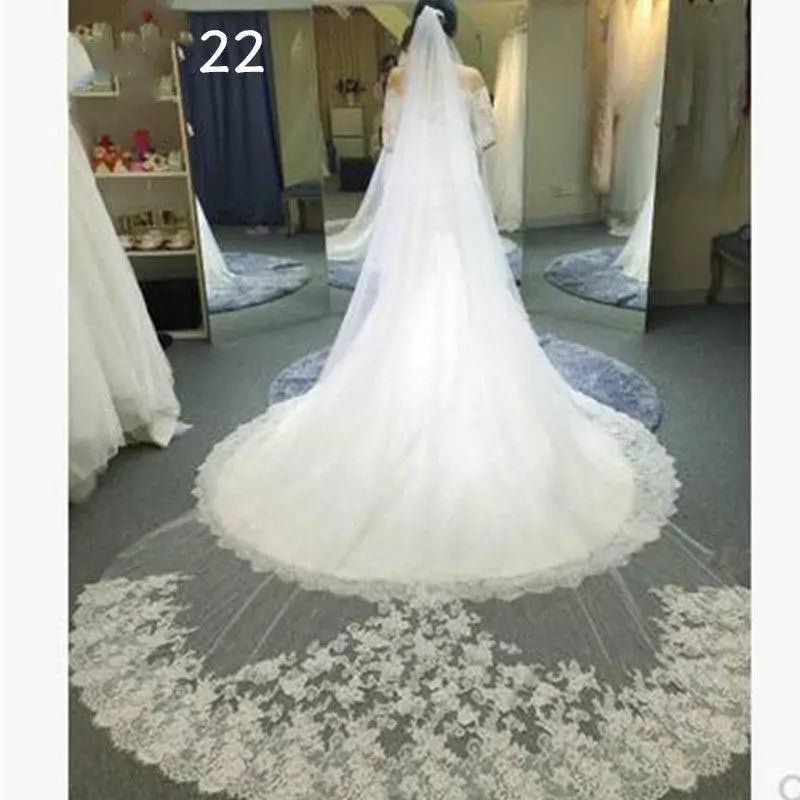Long Lace Wedding Veil, Wide Style - Luzilly Bridal & Apparel