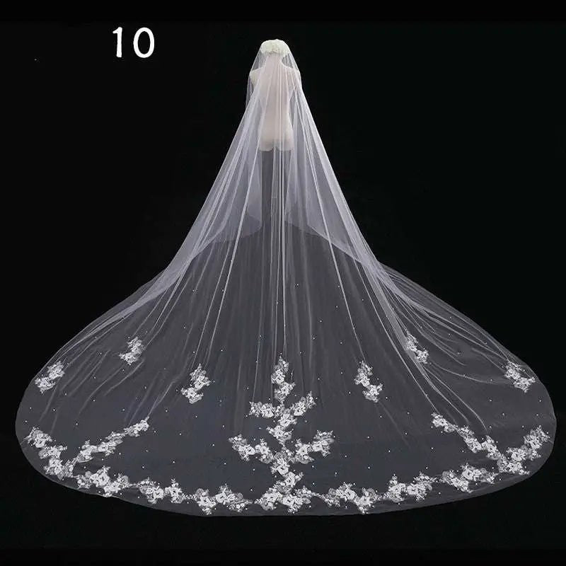 Long Lace Wedding Veil, Wide Style - Luzilly Bridal & Apparel