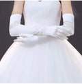 Long Opera Satin Bridal Gloves with Appliqué - Luzilly Bridal & Apparel